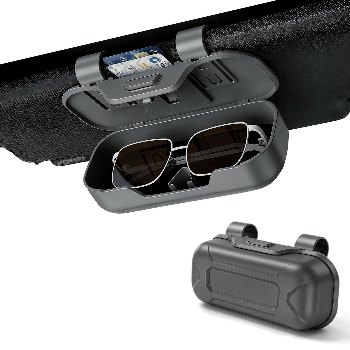 Car Sun Visor Sunglasses Holder,Black ABS Eyeglasses Case