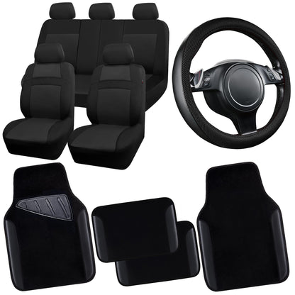 CAR PASS Beige Leather & Waterproof Car Carpet Floor Mats, Universal Car Mats Fit for SUV,Vans,sedans, Trucks,Set of 4pcs Car Carpet with Anti-Slip nibbs Driver Heel Pad (All Beige)