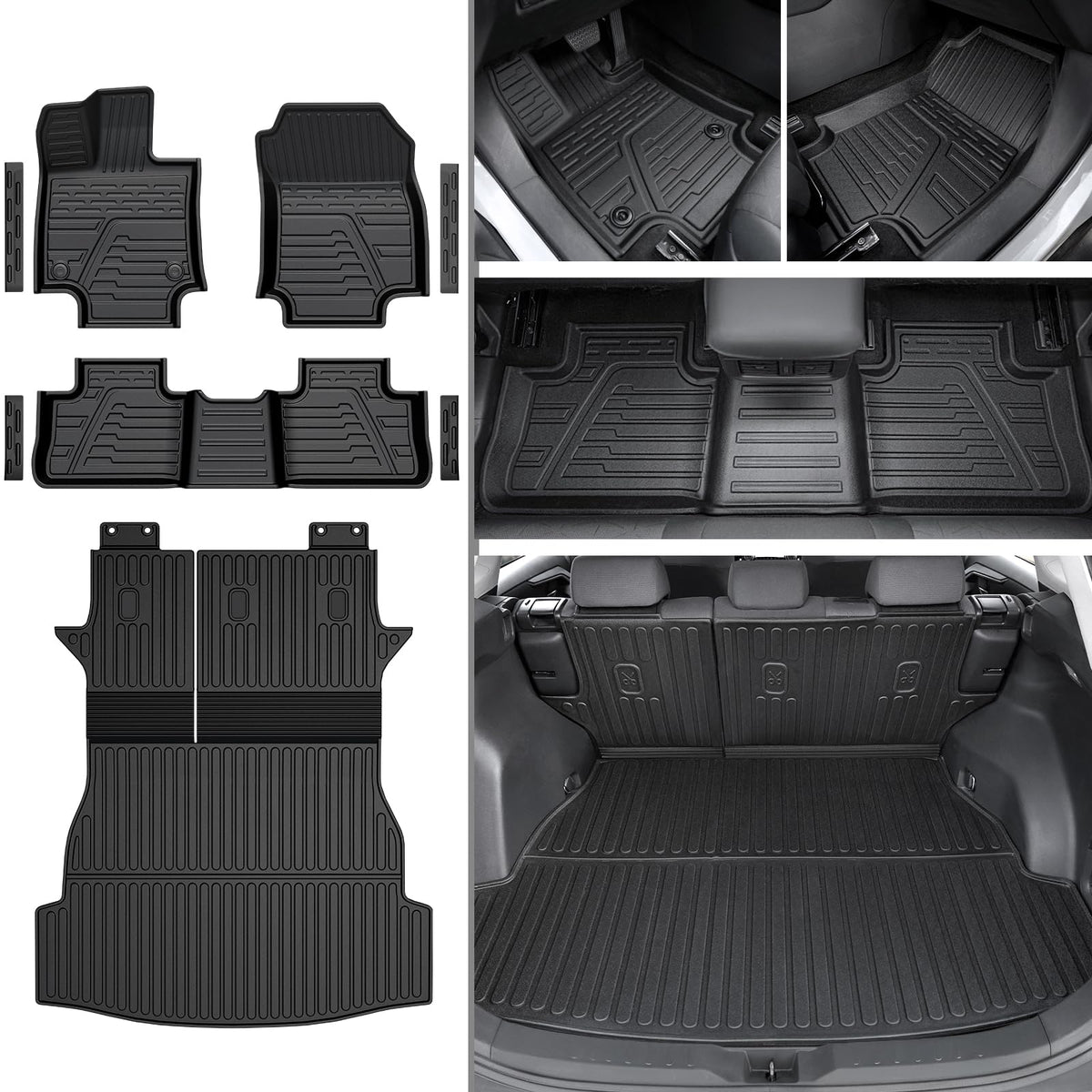 Floor Mats for Toyota RAV4 2019-2025 Hybrid & Gas, with Cargo Mat