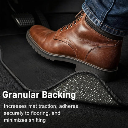 4 PCS Car Floor Mats, Waterproof Auto Rug Floor Pads Stylish Interior Accessories, Anti-Slip Front & Rear Carpet Mats Universal Protective Pads for Cars Trucks SUVs (Black)