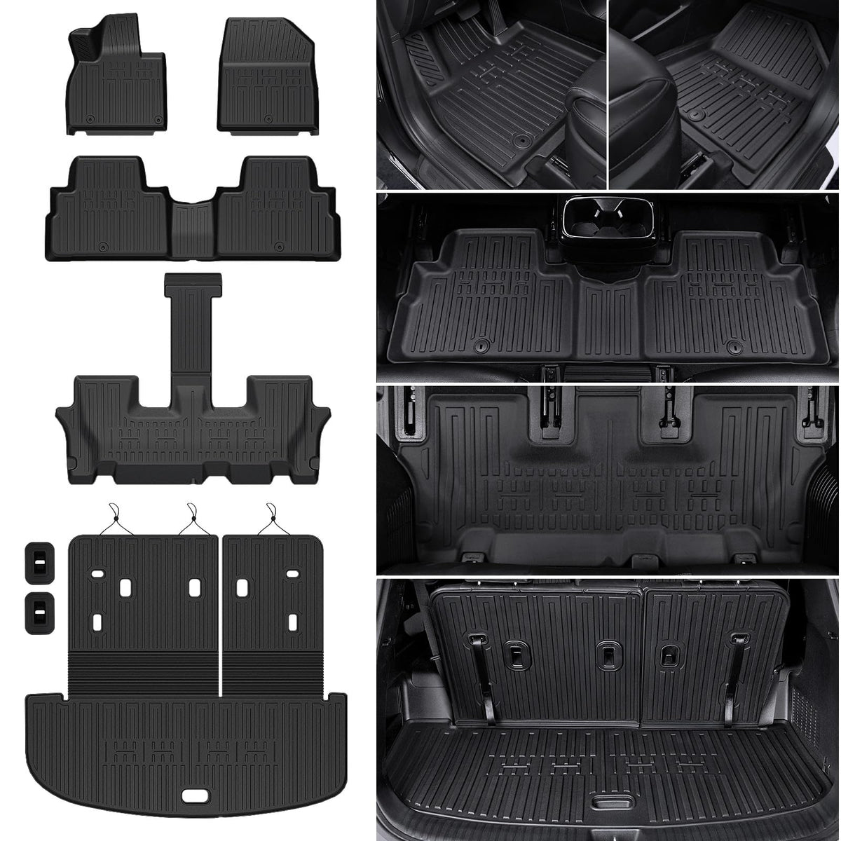 Floor Mats for Volkswagen Atlas 2018-2026 7 Seats Bench Seating