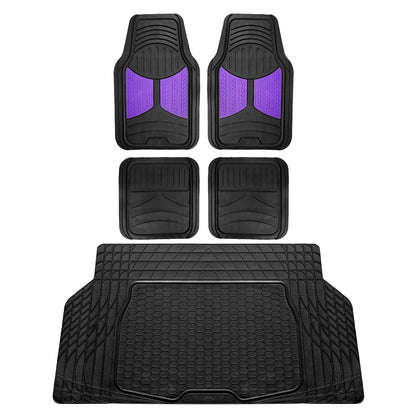 FH Group Automotive Floor Mats - Heavy-Duty Monster Eye Rubber for Cars, Universal Fit Full Set, Climaproof Mats, Trimmable Most Sedan, SUV, Truck Pink