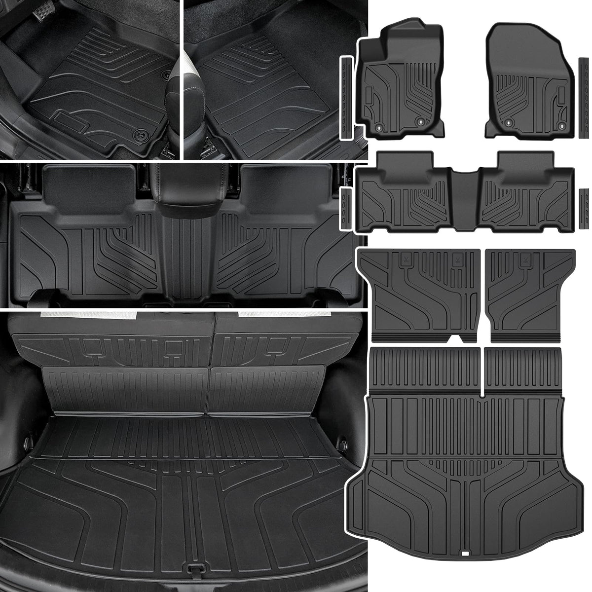 Floor Mats for Toyota RAV4 2019-2025 Hybrid & Gas, with Cargo Mat
