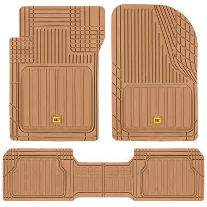 Cat® ToughLiner™ Gray Car Floor Mats - Heavy Duty Trim to Fit Floor Mats for Trucks - All-Weather Truck Accessories & Odorless Rubber Automotive Floor Mats - Car Mats & SUV Floor Liners for Car