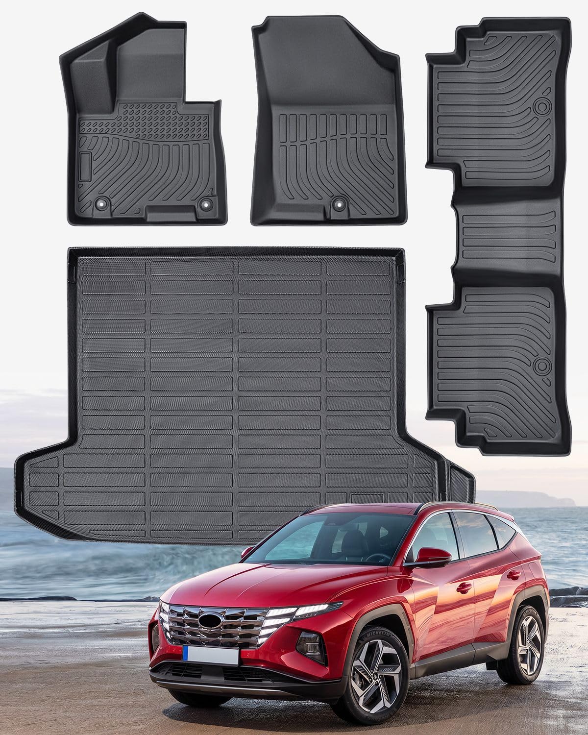 Floor Mats Cargo Liner for Jeep Compass Floor Mats 2017-2026