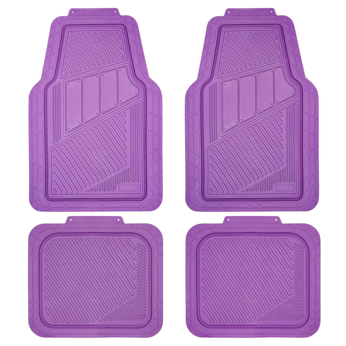 CAR PASS Heavy Duty Rubber Floor Mats 4-Piece,Pink Car Mats Full Sets Anti-Slip,Waterproof Universal Trim-to-Fit for Car SUV Truck, Durable All Weather Automotive Car Mats for Women,Girly(All Pink)