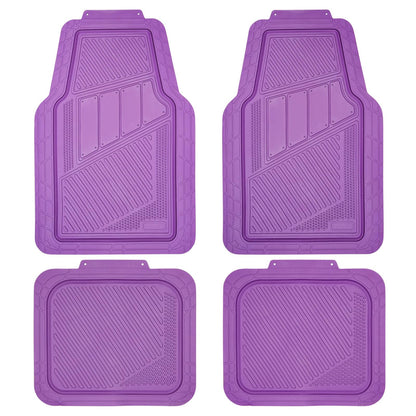 CAR PASS Heavy Duty Rubber Floor Mats 4-Piece,Pink Car Mats Full Sets Anti-Slip,Waterproof Universal Trim-to-Fit for Car SUV Truck, Durable All Weather Automotive Car Mats for Women,Girly(All Pink)