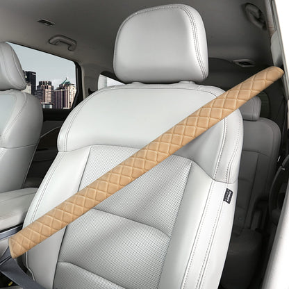 HighnessHwoo Extra Long Seatbelt Covers for Adults Kids Women & Men, Soft Car Seat Belt Strap Cushion for for truck & bus drivers only, Shoulder Neck Chest Protector Pads, 1pc, Beige, 25.5in
