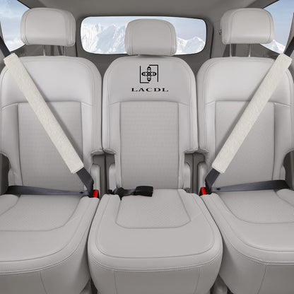 LACDL Extra Long Seatbelt Covers Super Soft Furry for Adults Kids Women & Men, Thick Plush Full Car Seat Belt Cushion, Fluffy Shoulder Pad Protector, Auto Interior Accessories, 1pc, Off White, 15.5in