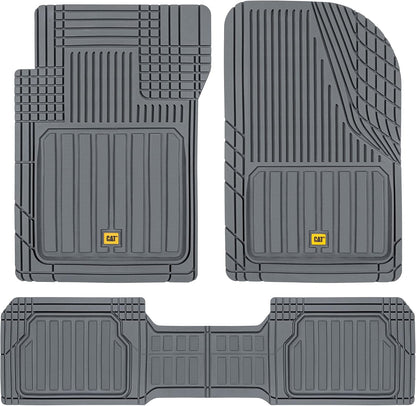 Cat® ToughLiner™ Gray Car Floor Mats - Heavy Duty Trim to Fit Floor Mats for Trucks - All-Weather Truck Accessories & Odorless Rubber Automotive Floor Mats - Car Mats & SUV Floor Liners for Car