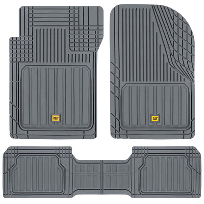 Cat® ToughLiner™ Gray Car Floor Mats - Heavy Duty Trim to Fit Floor Mats for Trucks - All-Weather Truck Accessories & Odorless Rubber Automotive Floor Mats - Car Mats & SUV Floor Liners for Car
