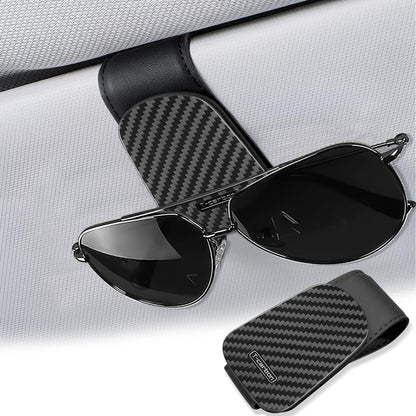 T-carbon 2 Pack Sunglass Holder for Car Sun Visor