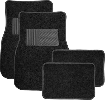 4 PCS Car Floor Mats, Anti-Slip Front & Rear Auto Carpet Pad for All Weather Protection, Waterproof Floor Mat Heavy Duty Protective Pad Universal for Cars Trucks SUVs (Black)