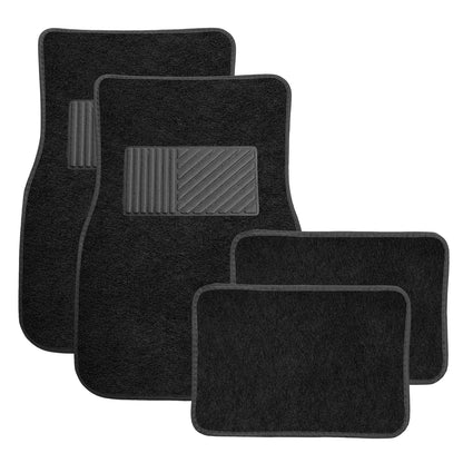 4 PCS Car Floor Mats, Anti-Slip Front & Rear Auto Carpet Pad for All Weather Protection, Waterproof Floor Mat Heavy Duty Protective Pad Universal for Cars Trucks SUVs (Black)