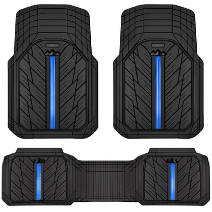 CAR PASS Heavy Rubber Car Floor Mats, Deep Waterproof Car Mats All Weather, Universal Trim-to Fit Automotive Floor Mats for Car SUV Truck Van, Durable Floor Liners Solid Black