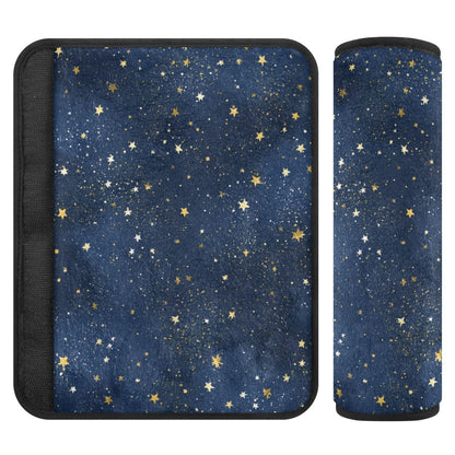 2 Pack Sparkly Silver Stars Seatbelt Covers Seat Belt Cover Pad for Adults Boys Girls Car Seat Strap Covers Pads Cushion Universal Shoulder Strap Pad Protector for Backpack Camera Bag 10x7.7Inch
