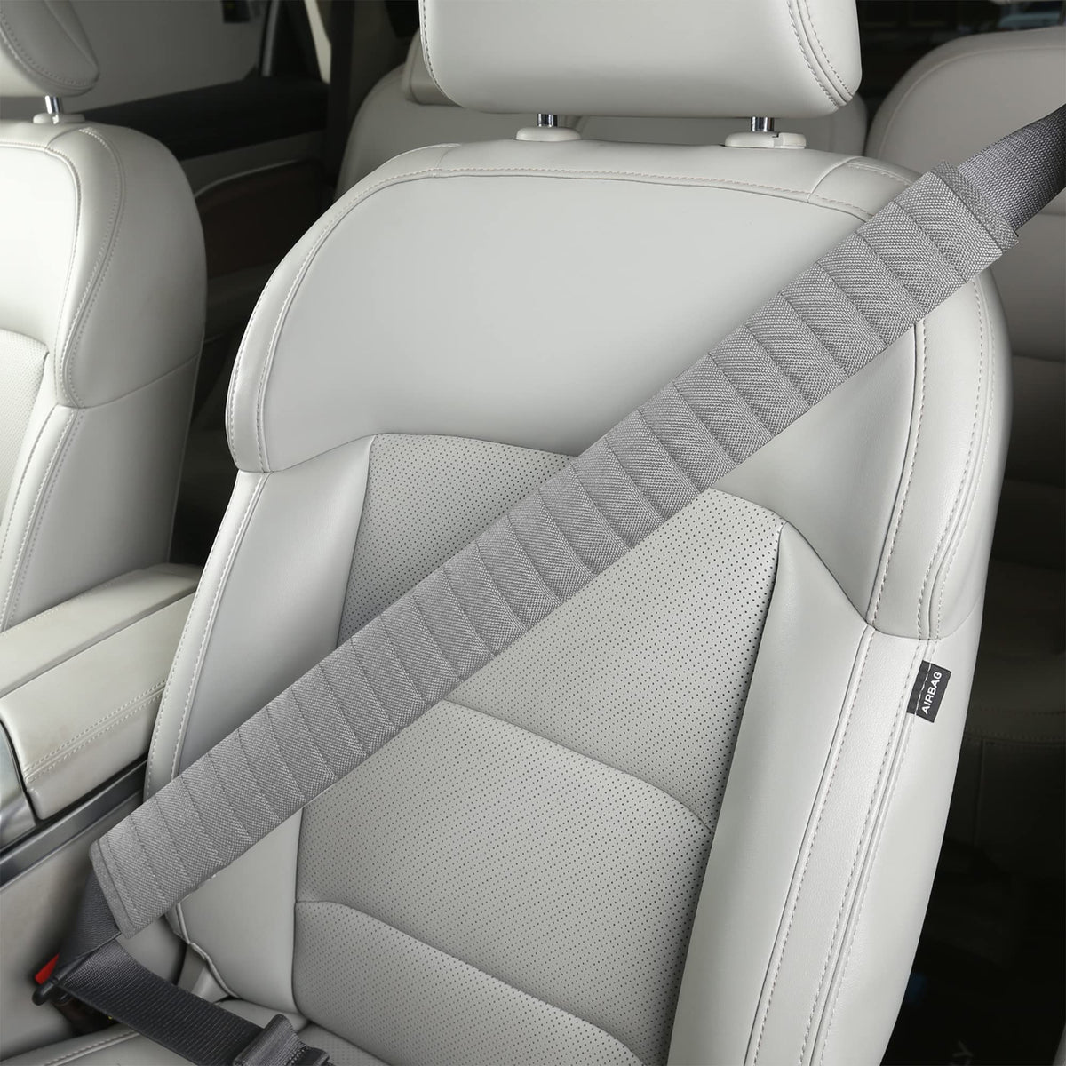 HighnessHwoo Car Seatbelt Covers Cushion Shoulder Pads Protector Sleeve for Adults, Auto Extra Long Seat Belt Strap Cover Decorations for Women, Kids, Honda, Trucks Accessories, 1pc, 15.5in, Black