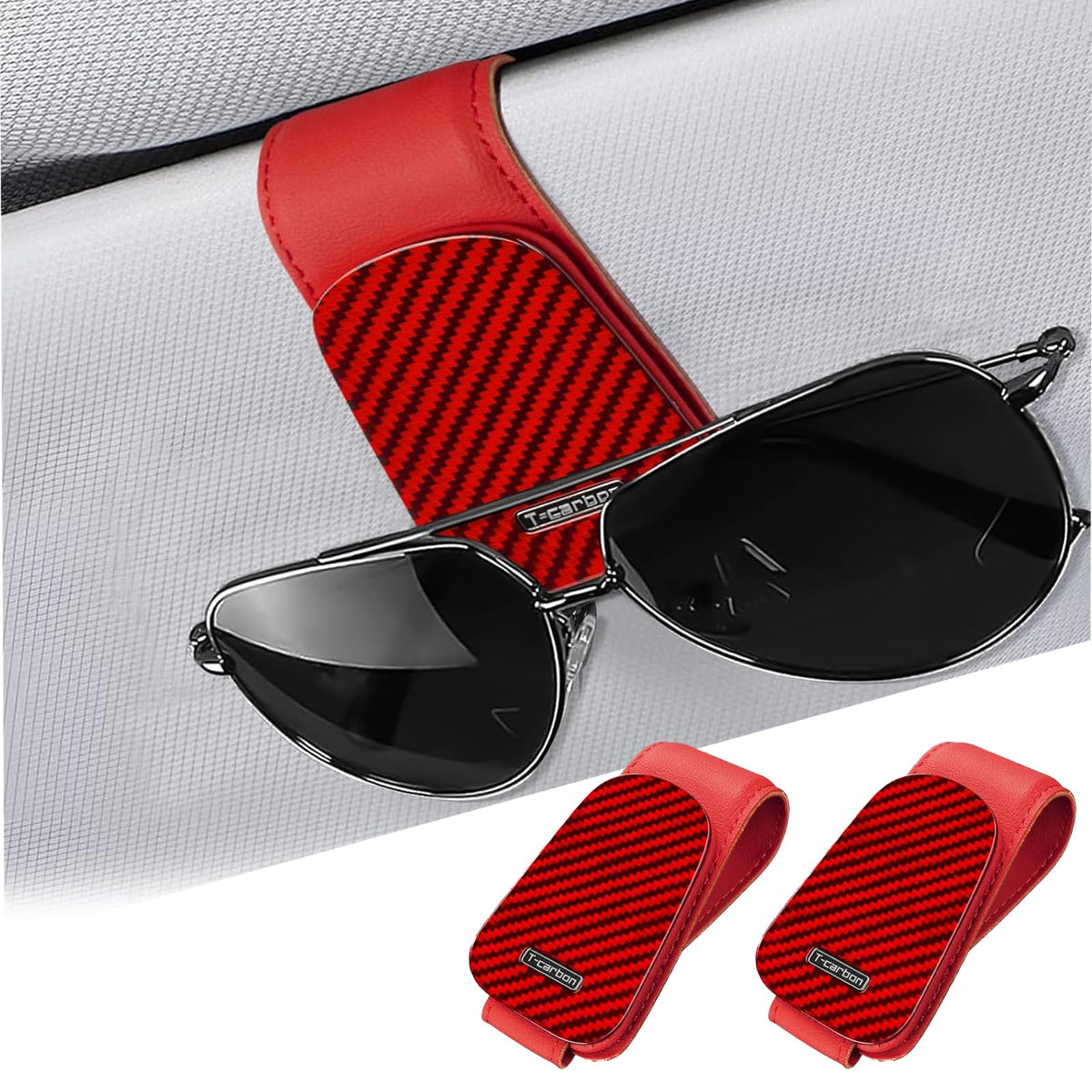 T-carbon Sunglass Holder for Car Sun Visor