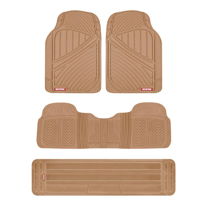 Motor Trend 3 Row Odorless Rubber Floor Mats & Liners for Car SUV Van, Durable Heavy Duty Polymerized Latex Full Interior Protection, Extra-High Ridgeline Design, Black, Model Number: MT-773-801-BK