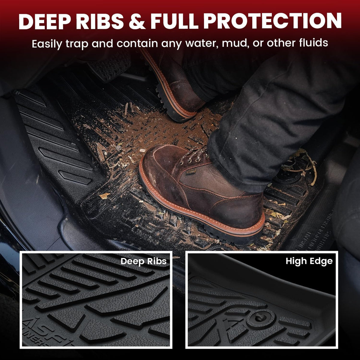 LASFIT Floor Mats for RAM 2500/3500 Crew Cab 2019-2026 2027 Bucket Seat