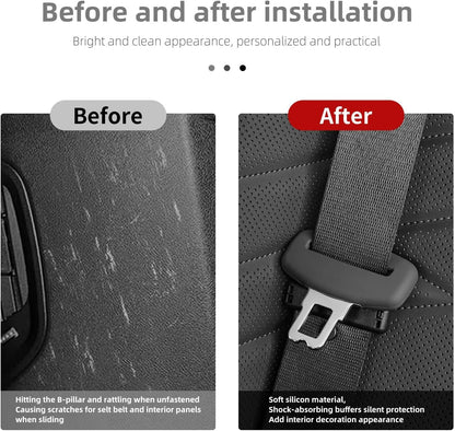 5pcs Car Seat Belt Buckler Cover, Silicon Anti-Scratch Seatbelt Buckler Protector Silencer Clip Holster for BMW Accessories, Car Interior Accessories for Men and Women (5pcs Black)