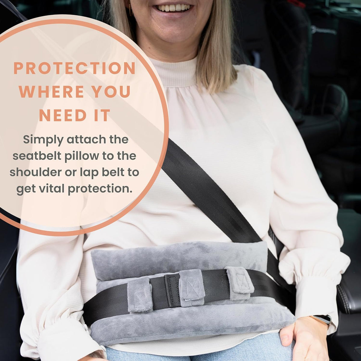 MOYOAMA Seat Belt Pillow Post Surgery- Seatbelt Pillows for Post-Surgery, Chemo Port Pillow for Seat Belt, Port Pillows for Chemo Patients Seatbelt, Seatbelt Cushion for Heart Surgery Recovery Gifts