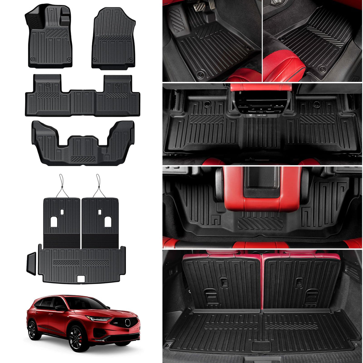 Floor Mats for Volkswagen Atlas 2018-2026 7 Seats Bench Seating