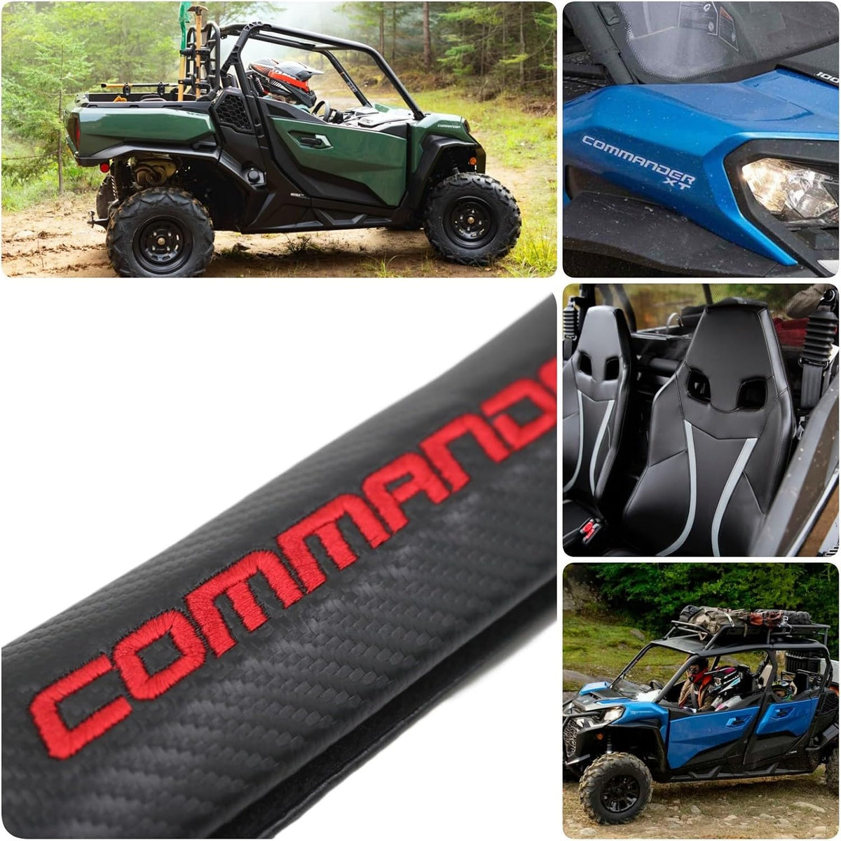 Carbon Fiber Seat Belt Shoulder Pads Compatible with Commander UTV SSV SXS