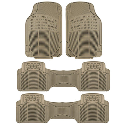 FH Group Automotive Floor Mats - Heavy-Duty Rubber, Universal Fit Full Set, ClimaProof, Trimmable For Most Cars, Sedan, SUV, Truck, Black