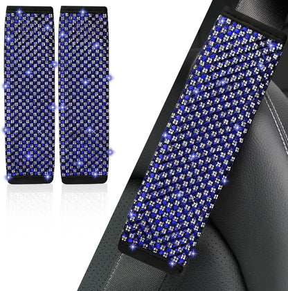 NBTEPEM 2 Pack Bling Car Seat Belt Covers, Diamond Seatbelt Shoulder Protection, Rhinestones Seat Belt Strap Cover Shoulder Pad, Universal Bling Car Interior Accessories Fit for Car/Truck/SUV(Pink)