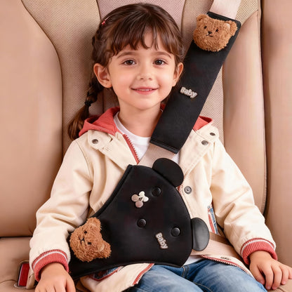 Cute Bunny Seat Belt Cover Pads for Kids – Soft Mesh Seatbelt Cushion, Shoulder & Belly Protector, 2-Piece Set