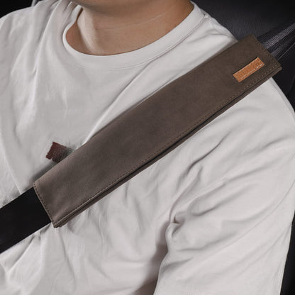 2 PCS Car Seatbelt Covers for Adults, Leather Seat Belt Cushion Shoulder Pad for Women, Car Accessories Protector for More Comfortable Driving (Apricot)