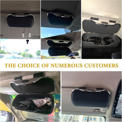 Sunglass Holder for Car Visor Clip, Car Sunglass Holder Case Black