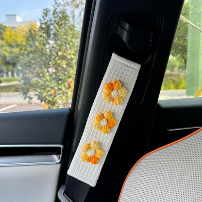 Cute Flowers Car Seat Belt Cover, Soft Seatbelt Cushion Pads, Shoulder Strap Protector, Car Accessories, Four Seasons Universal (4, Tulip)