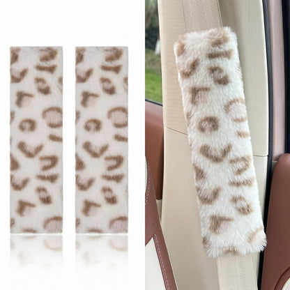 Leopard Print Seat Belt Cover Pad 2 PCS Cute Shoulder Pads