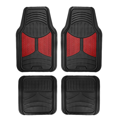 FH Group Automotive Floor Mats - Heavy-Duty Monster Eye Rubber for Cars, Universal Fit Full Set, Climaproof Mats, Trimmable Most Sedan, SUV, Truck Pink