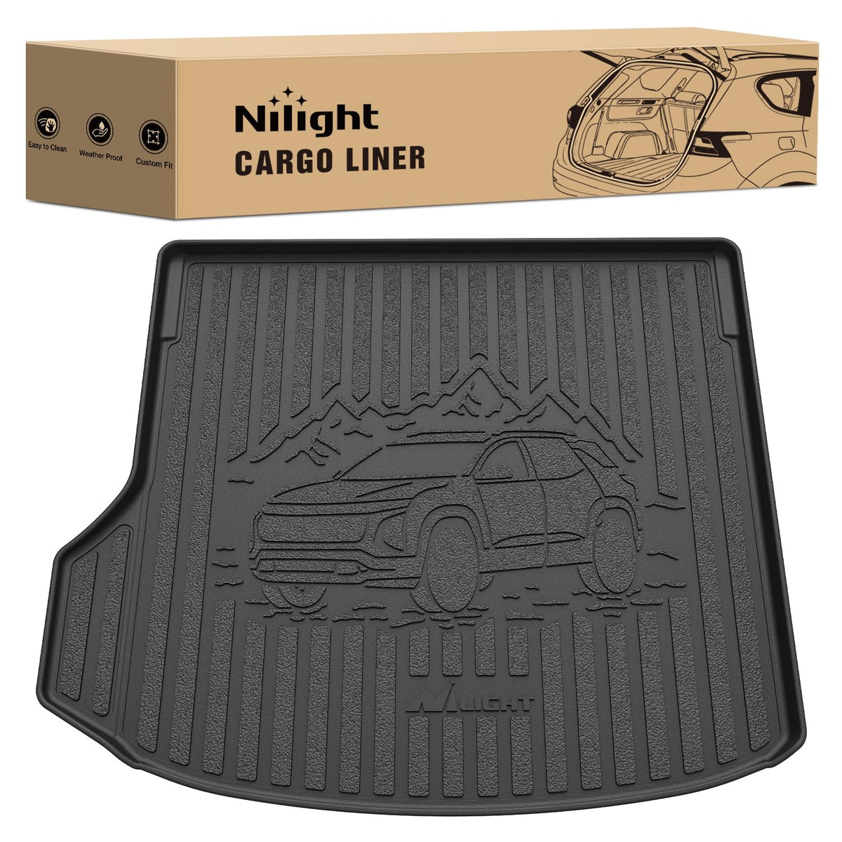 Nilight TPE Floor Mats for Chevy Silverado GMC Sierra Extended Cab