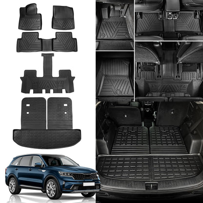 Rongtaod Floor Mats Set for 2021-2026 Kia Sorento 6&7 Seats Accessories