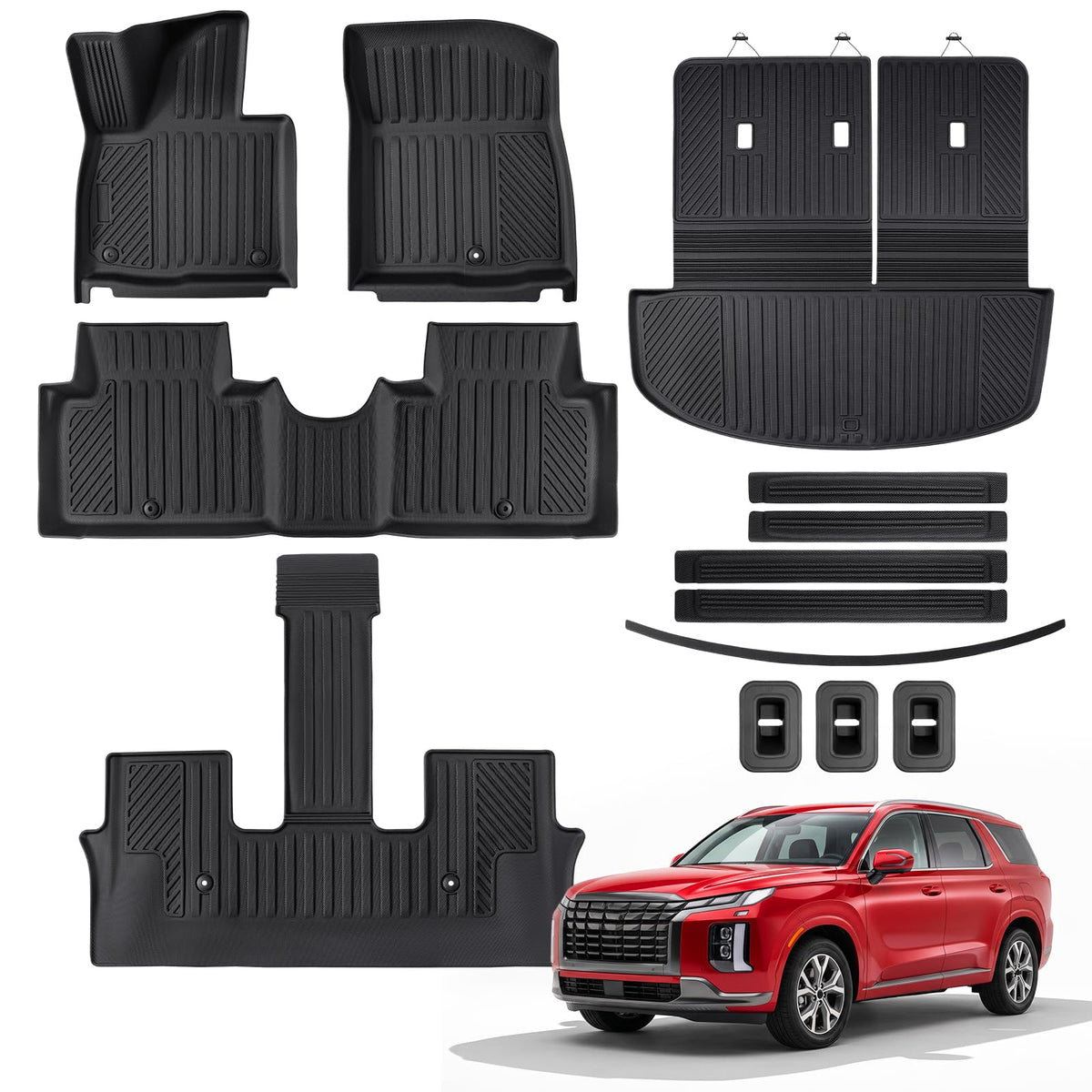 for Toyota Sienna 2013-2020 Floor Mats Cargo Liner Trunk Mat (8 Seater)