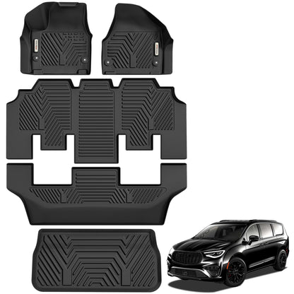 YITAMOTOR Mats for Chrysler Pacifica 2017-2027 7/8 Passenger (No Hybrid)
