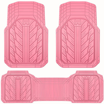 CAR PASS Heavy Rubber Car Floor Mats, Deep Waterproof Car Mats All Weather, Universal Trim-to Fit Automotive Floor Mats for Car SUV Truck Van, Durable Floor Liners Solid Black