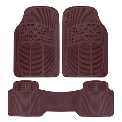 BDK Floor Mats, 4-Piece All-Weather Car Mat with Universal Fit Design, Durable Rubber Car Floor Mats with Capture Ridges, Waterproof for Cars Trucks SUV (Black)