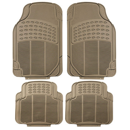 FH Group Automotive Floor Mats - Heavy-Duty Rubber, Universal Fit Full Set, ClimaProof, Trimmable For Most Cars, Sedan, SUV, Truck, Black