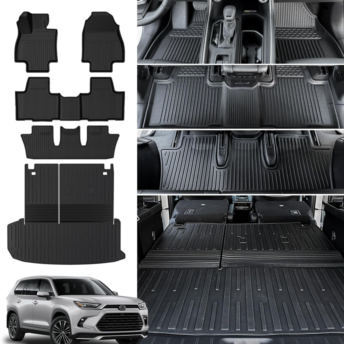 Floor Mats for Toyota RAV4 2019-2025 Hybrid & Gas, with Cargo Mat