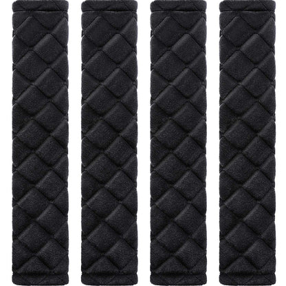 Tatuo 4 Pack Seat Belt Cover Extra Long Soft Pad for Car,15.8 Inch,Black