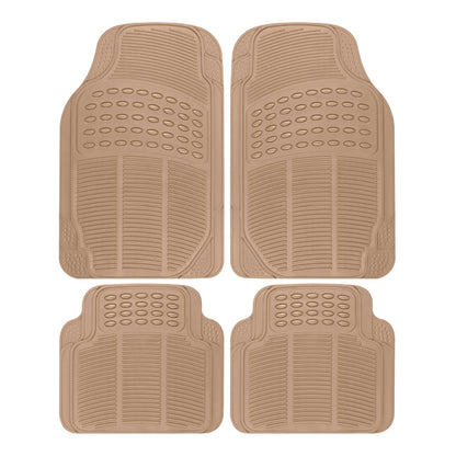 BDK 4-Piece Rubber Transparent Clear Floor Mats Heavy Duty for Front & Rear Car Truck Van SUV, All Weather Protection, Universal Fit