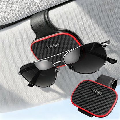 T-carbon Sunglass Holder for Car Sun Visor,Glossy Black