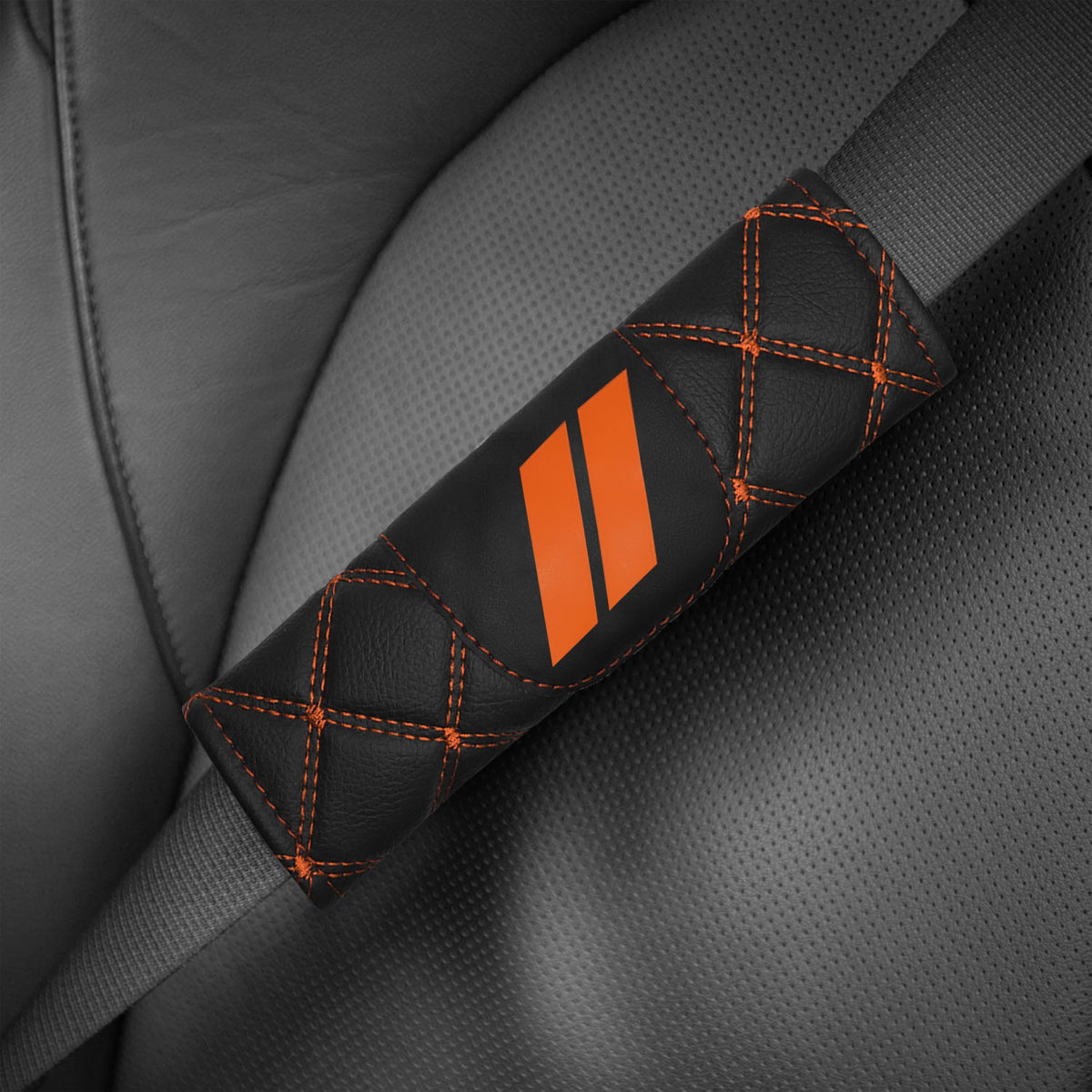 YOSRTER Seat Belt Pad, Shoulder Strap Protection Pad for Dodge Charger Durango Challenger Journey Seat Belt Covering Pad Anti-Scratch Leather Seat Belt Decoration（Gray Trim）