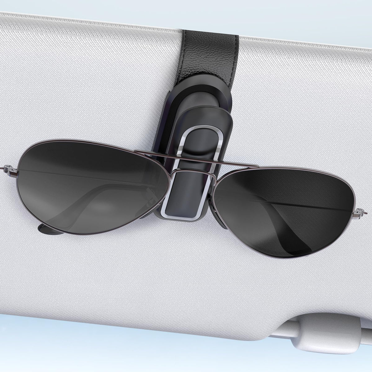 Veharvim Sunglass Holder for Car, 2 Pack, Metal Clip, One-Handed Operation
