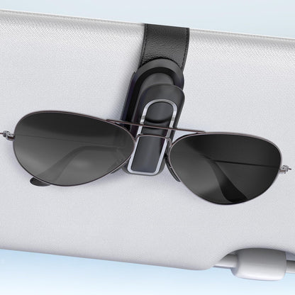 Veharvim Sunglass Holder for Car, 2 Pack, Metal Clip, One-Handed Operation
